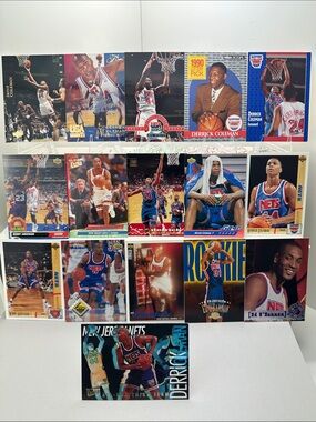 NJ Nets Derrick Coleman Rookie in 90’s lot of 16 w/ Kenny Anderson/O’Bannon